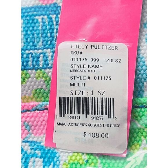 💗💙 LILLY PULITZER Mercato Washington DC Large Beach Tote NEW WITH TAGS - Picture 11 of 12